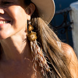 Aretes Pampas Neutro/Dorado